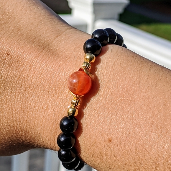 Black Onyx & Carnelian Set - Picture 1 of 7